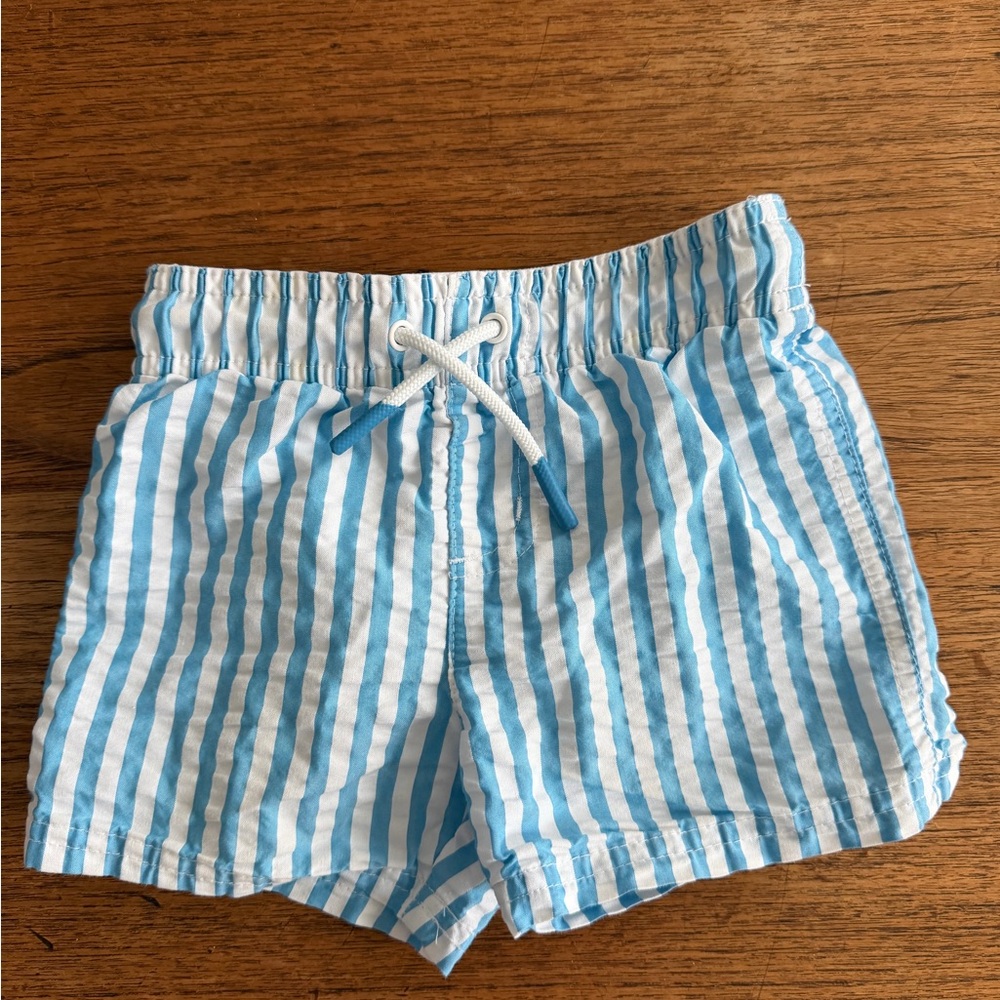 Cat & Jack Light Blue and White Striped Shorts